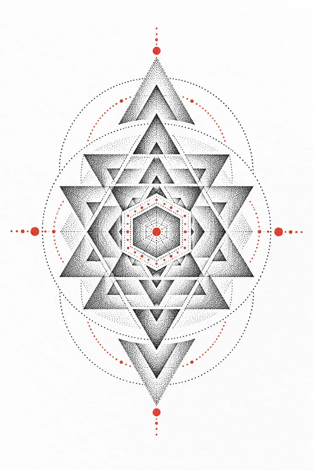 Dotwork tattoo design generated with Inkaro
