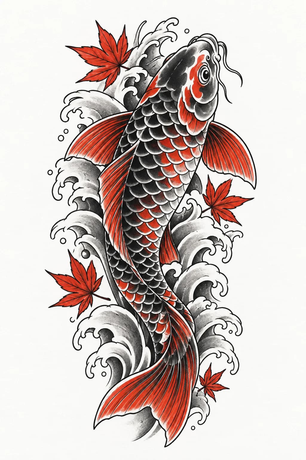 Japanese tattoo design generated with Inkaro
