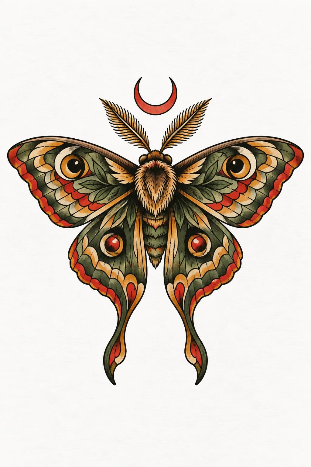 Neo-Traditional tattoo design generated with Inkaro
