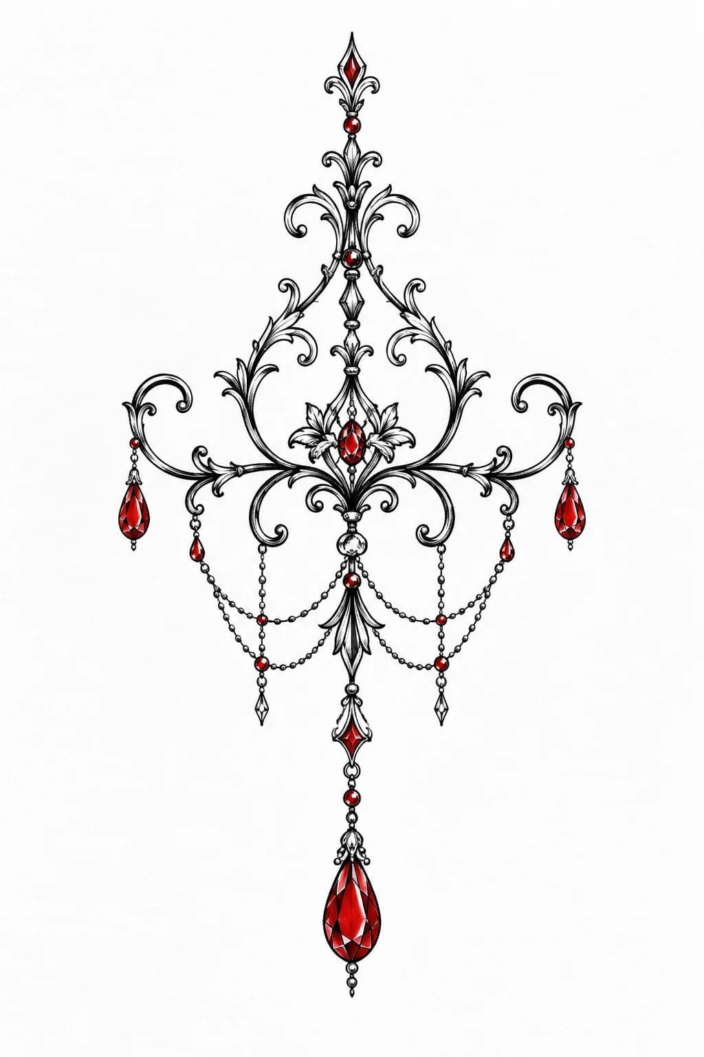 Ornamental tattoo design generated with Inkaro