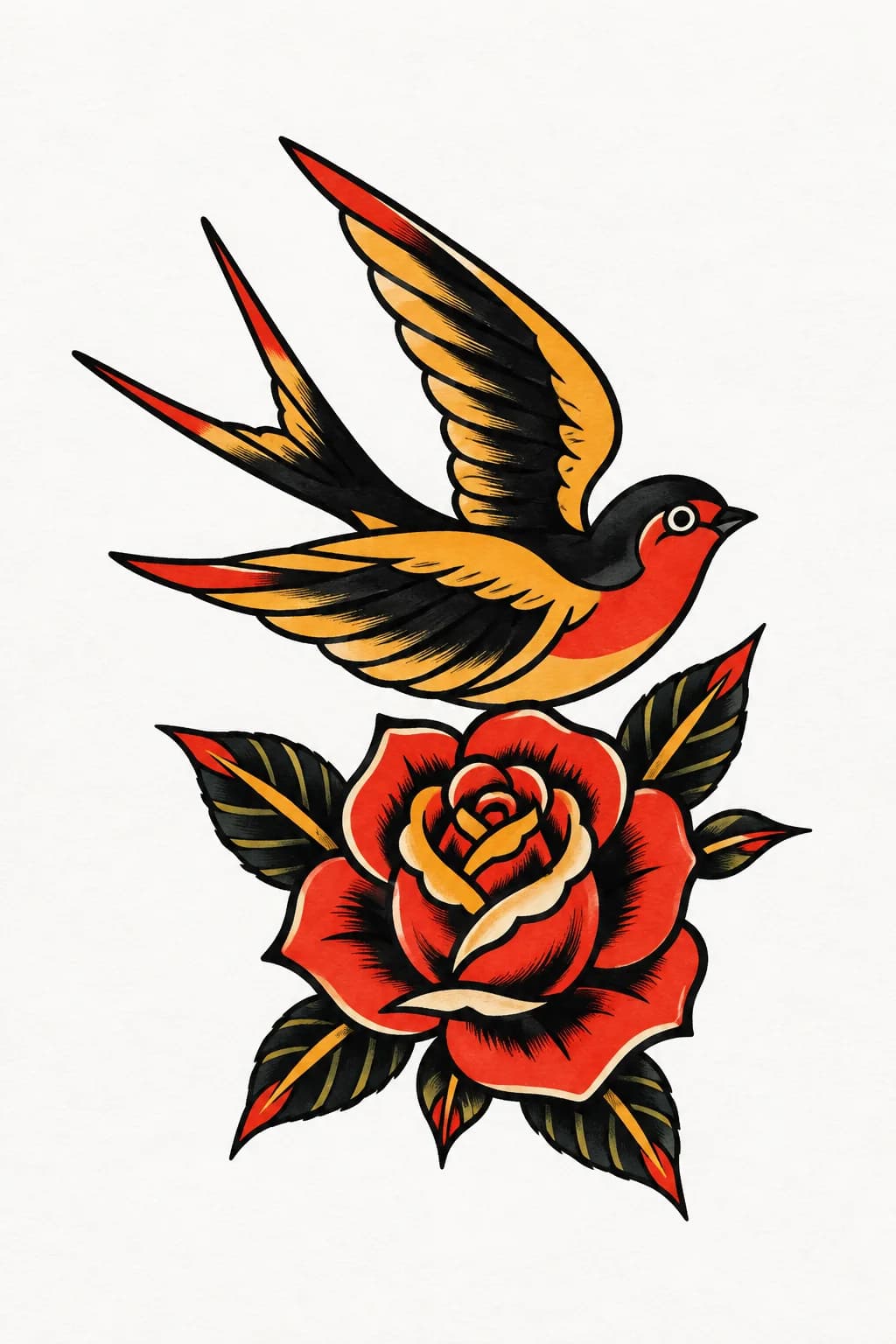 Old School tattoo design generated with Inkaro