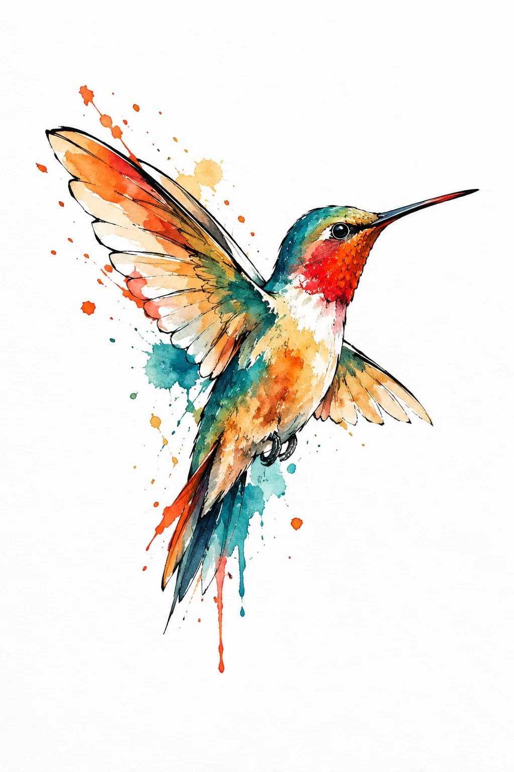 Watercolour tattoo design generated with Inkaro